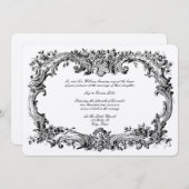 バロックロココ縁どフローラ 招待状 (正面/裏面)