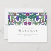 バロックヴィンテージスタイルピンクとブルーフローラinvita 招待状 (正面)