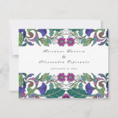 バロックヴィンテージスタイルピンクとブルーフローラinvita 招待状 (裏面)