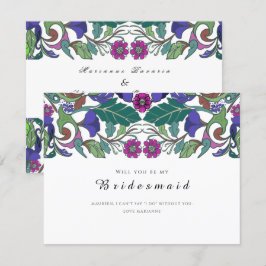 バロックヴィンテージスタイルピンクとブルーフローラinvita 招待状