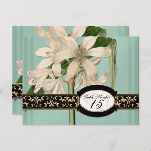 バロックヴィンテージフォーマルリリ結婚ーのテーブル番号 ポストカード (正面/裏面)