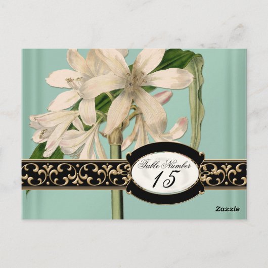 バロックヴィンテージフォーマルリリ結婚ーのテーブル番号 ポストカード (裏面)