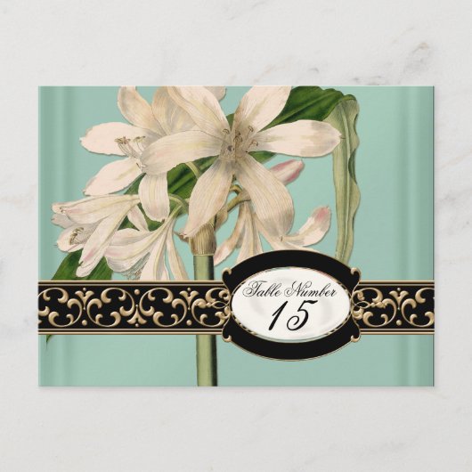 バロックヴィンテージフォーマルリリ結婚ーのテーブル番号 ポストカード (正面)