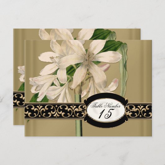 バロックヴィンテージフォーマルリリ結婚ーのテーブル番号 ポストカード (正面/裏面)
