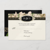 バロックヴィンテージリリーフォーマルエレガントウェディングRSVP 出欠カード (正面/裏面)