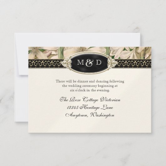 バロックヴィンテージリリーフォーマルエレガントウェディングRSVP 招待状 (正面)