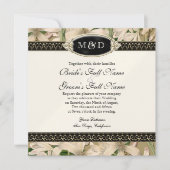 バロックヴィンテージリリー金ゴールドエレガフォーマルントウェディング 招待状 (正面)