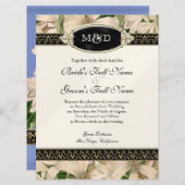 バロックヴィンテージリリー金ゴールドエレガフォーマルントウェディング 招待状 (正面/裏面)