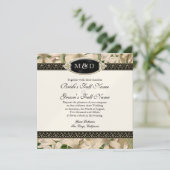 バロックヴィンテージリリー金ゴールドエレガフォーマルントウェディング 招待状 (スタンド正面)