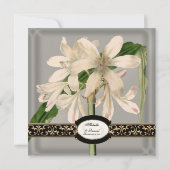 バロックヴィンテージリリー金ゴールドエレガフォーマルントウェディング 招待状 (裏面)