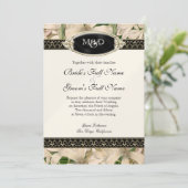 バロックヴィンテージリリー金ゴールドエレガフォーマルントウェディング 招待状 (スタンド正面)