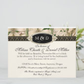 バロックヴィンテージリリー金ゴールドフォーマルカップルのシャワー 招待状 (スタンド正面)