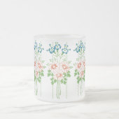 バロック壁紙フラワーブーケ フロストグラスマグカップ (中央)
