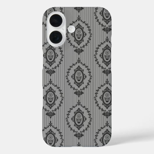 バロック壁紙 グレー Case-Mate iPhoneケース (裏面)