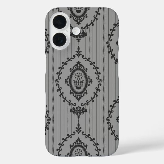 バロック壁紙 グレー Case-Mate iPhoneケース (裏面)