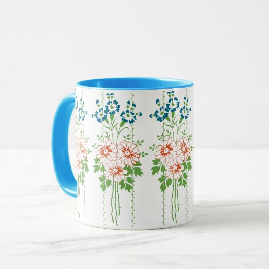 バロック壁紙 花束 マグカップ (正面左)