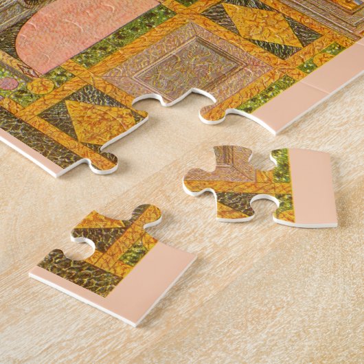 バロック式のイタリアンなモチーフのコラージュ ジグソーパズル (側面)