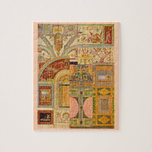 バロック式のイタリアンなモチーフのコラージュ ジグソーパズル (縦)