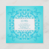 バロック式のスタイルのターコイズの勾配の質 スクエア名刺 (裏面)