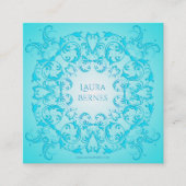 バロック式のスタイルのターコイズの勾配の質 スクエア名刺 (正面)