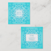バロック式のスタイルのターコイズの勾配の質 スクエア名刺 (正面/裏面)