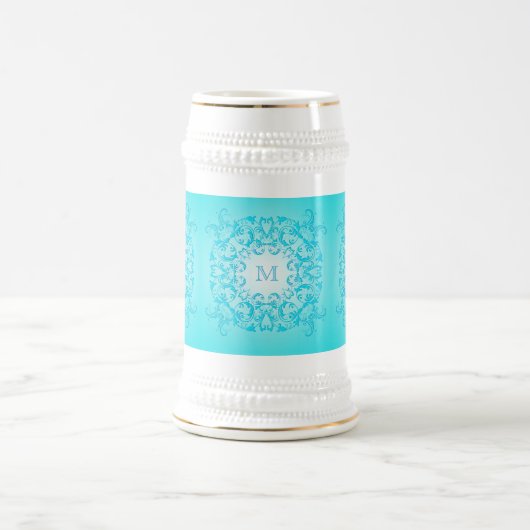 バロック式のスタイルのターコイズの勾配の質 ビールジョッキ (中央)