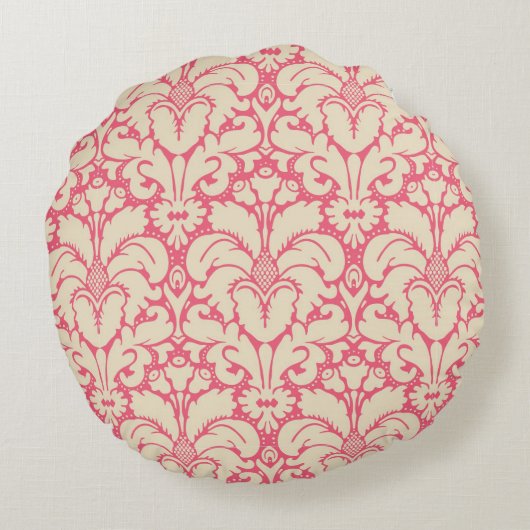 バロック式のスタイルのダマスク織の背景2 ラウンドクッション (裏面)