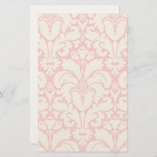 バロック式のスタイルのダマスク織の背景2 便箋 (正面/裏面)