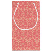 バロック式のスタイルのダマスク織の背景 スモールペーパーバッグ (裏面)