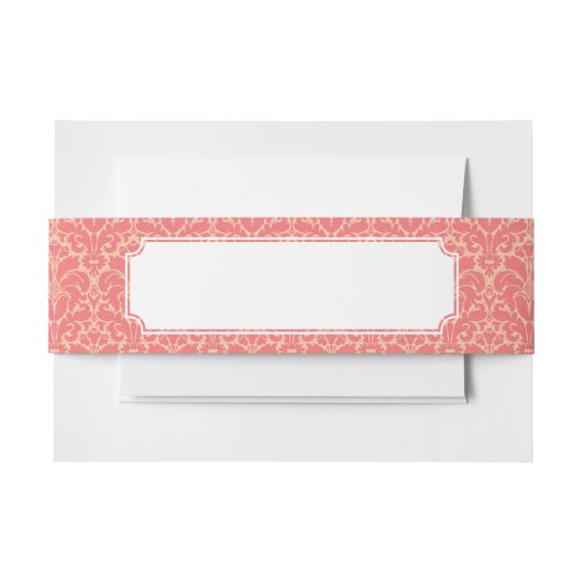 バロック式のスタイルのダマスク織の背景 招待状ベリーバンド (正面例)