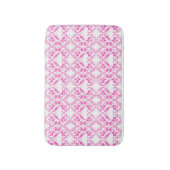 バロック式のスタイルのピンクの花柄パターン バスマット (正面縦)