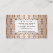 バロック式のスタイルの勾配ベージュ色パターン 名刺 (裏面)
