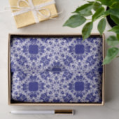 バロック式のスタイルの花の青いパターン 薄葉紙 (ギフト)