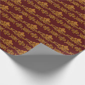 バロック式のスタイルの花柄のレトロ ラッピングペーパー (角)