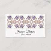 バロック式のスタイルの花柄の要素 名刺 (正面)