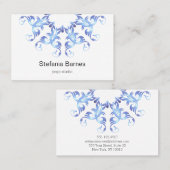 バロック式のスタイルは青い勾配の要素を一周します 名刺 (正面/裏面)