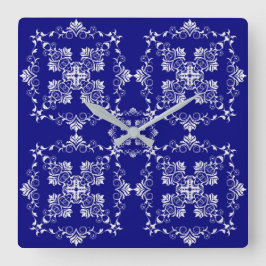 バロック式のスタイルパターン。クリスマスのモチーフ スクエア壁時計