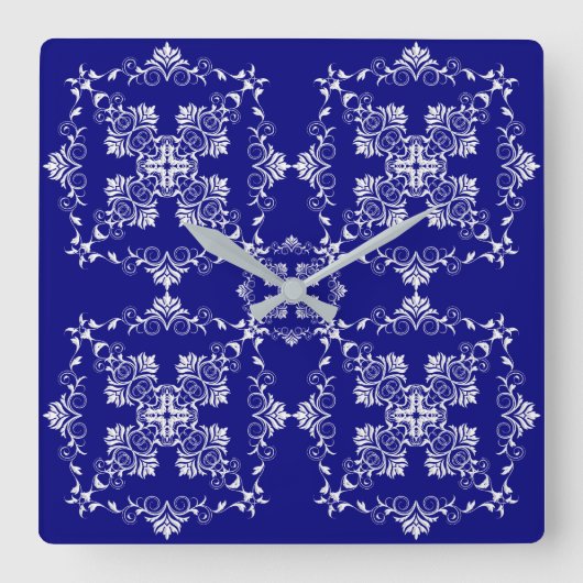 バロック式のスタイルパターン。クリスマスのモチーフ スクエア壁時計 (正面)