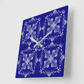 バロック式のスタイルパターン。クリスマスのモチーフ スクエア壁時計 (傾斜)