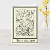 バロック式のバースデー・カード カード (黄色い花)