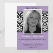 バロック式のパネル-ラベンダーの卒業の招待 招待状 (正面/裏面)