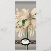 バロック式のヴィンテージユリの金ゴールドのフォーマルな結婚式メニュー メニュー (裏面)