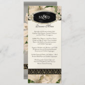 バロック式のヴィンテージユリの金ゴールドのフォーマルな結婚式メニュー メニュー (正面/裏面)