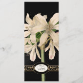 バロック式のヴィンテージユリの金ゴールドのフォーマルな結婚式メニュー メニュー (裏面)