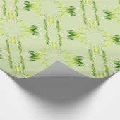 バロック式の緑のライム ラッピングペーパー (角)