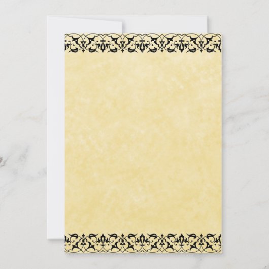 バロック式の線条細工のレースの結婚式招待状 招待状 (裏面)