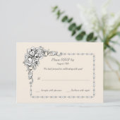 バロック式の美しいの応答カード 招待状 (スタンド正面)