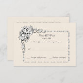 バロック式の美しいの応答カード 招待状 (正面/裏面)