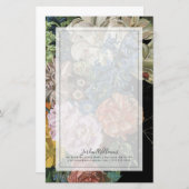 バロック式の花柄-花束 便箋 (正面/裏面)