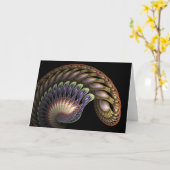 "バロック式の螺線形の"挨拶状 カード (黄色い花)